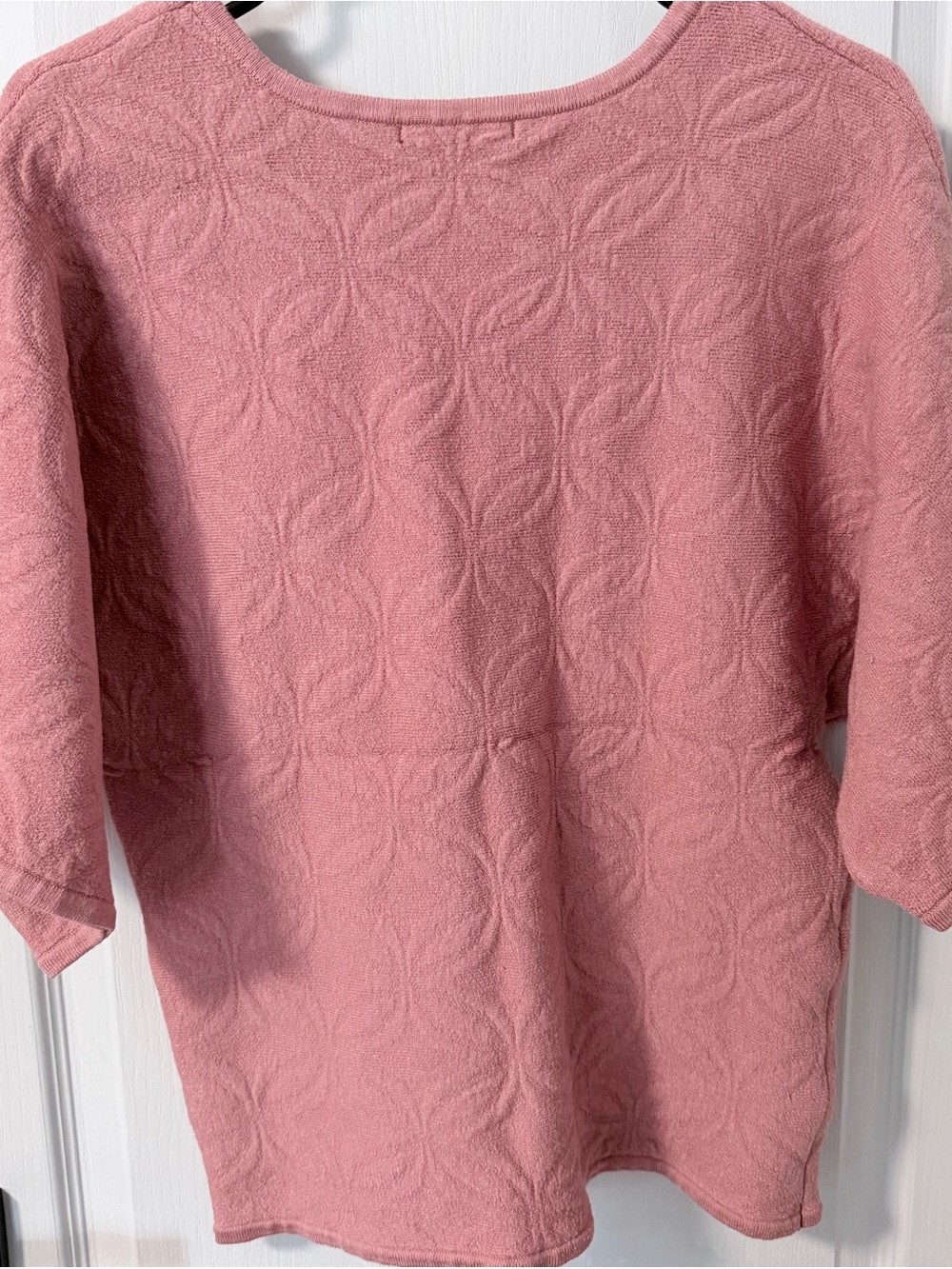 Adrienne Vittadini Dusty Rose Short-Sleeve Textured Knit Top - Picture 4 of 4